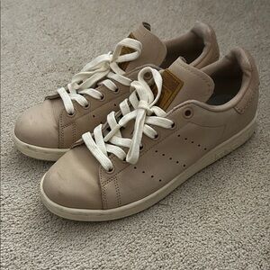 Adidas Beige Sneakers with Cream Laces
